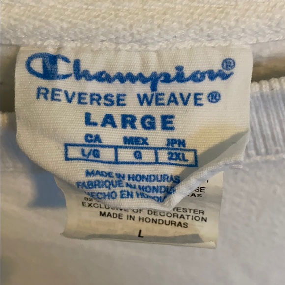White Champion Crew Neck Sweatshirt - Picture 2 of 3